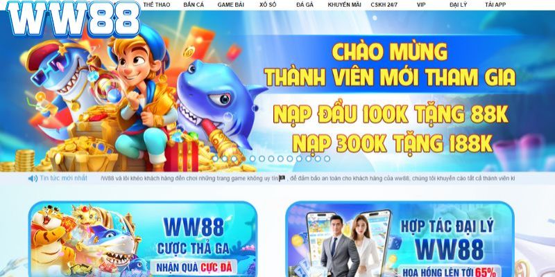 ww88 Nhà cái tung hàng loạt ưu đãi cho hội viên